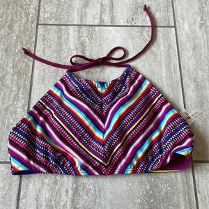 Shade & Shore,small,top purple(stripe with multi color)bikini for women